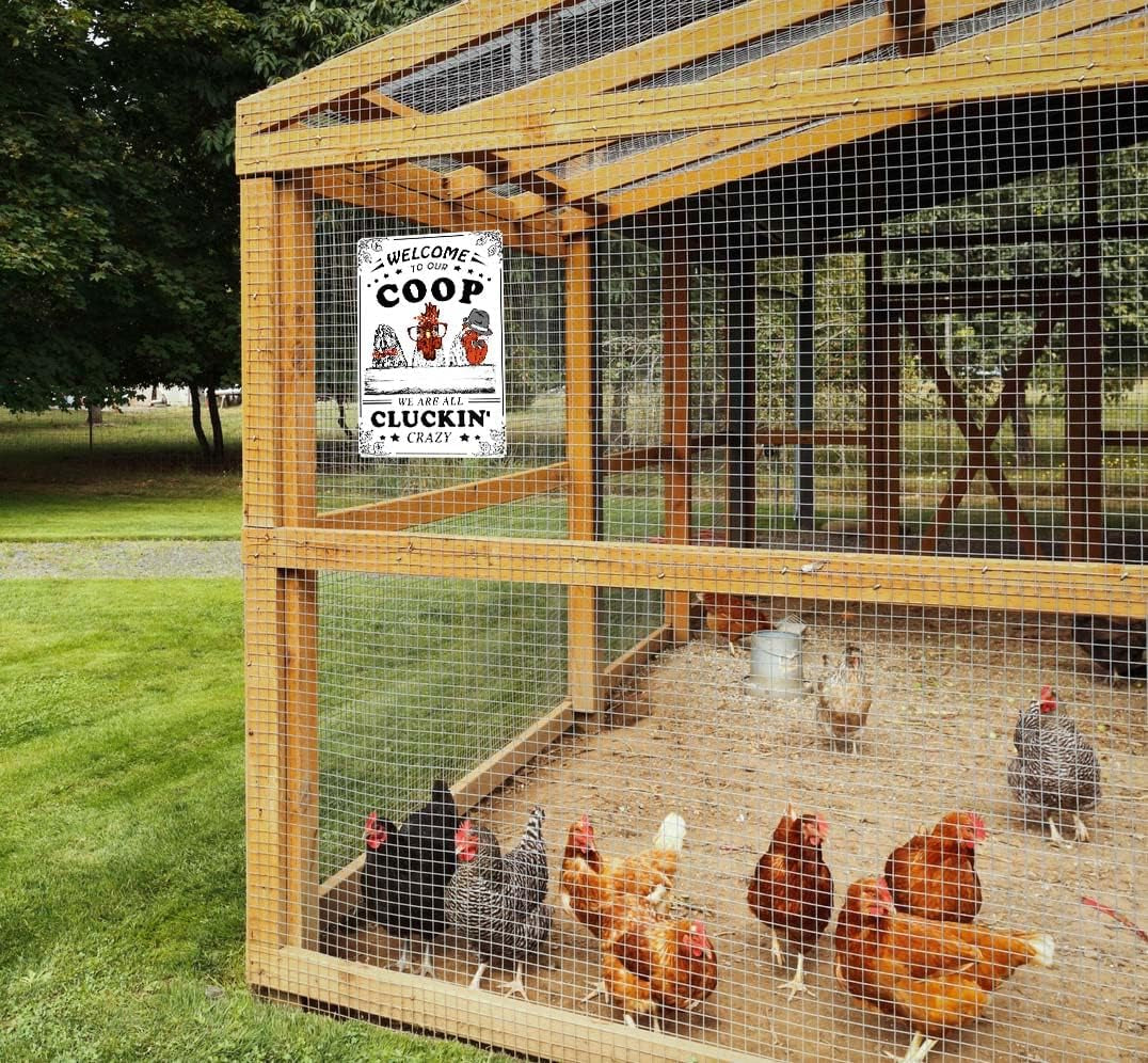 Welcome to Our Coop Funny Chicken Sign Chicken Coop Sign Chicken Decor 12" * 8" (215)