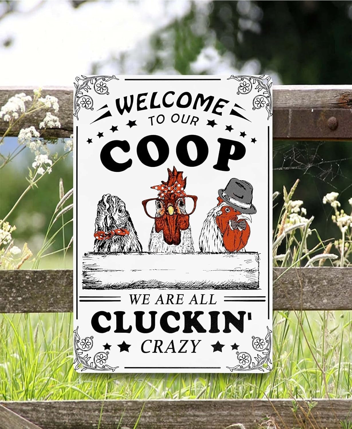 Welcome to Our Coop Funny Chicken Sign Chicken Coop Sign Chicken Decor 12" * 8" (215)