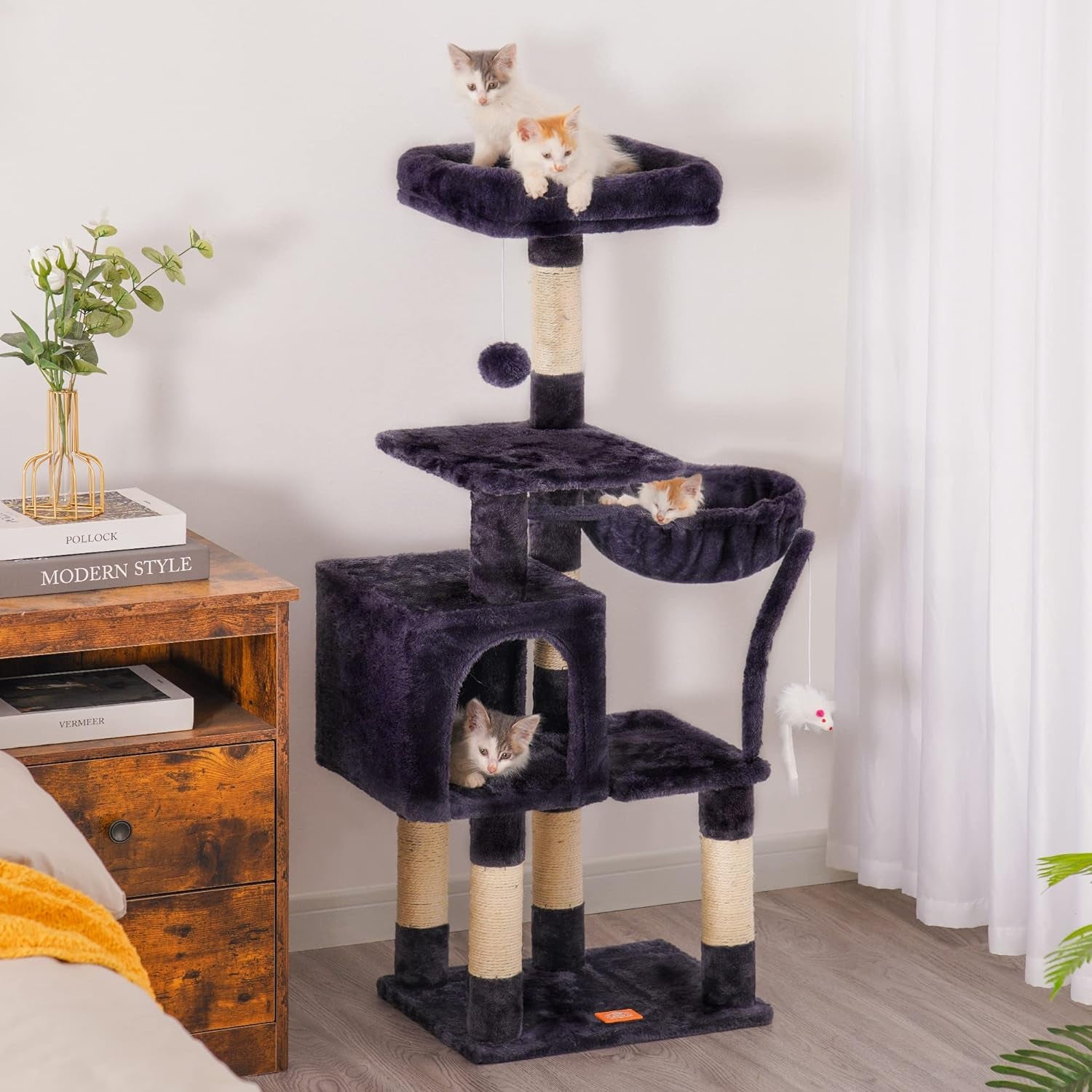 Cat Tree with Toy, Cat Tower Condo for Indoor Cats