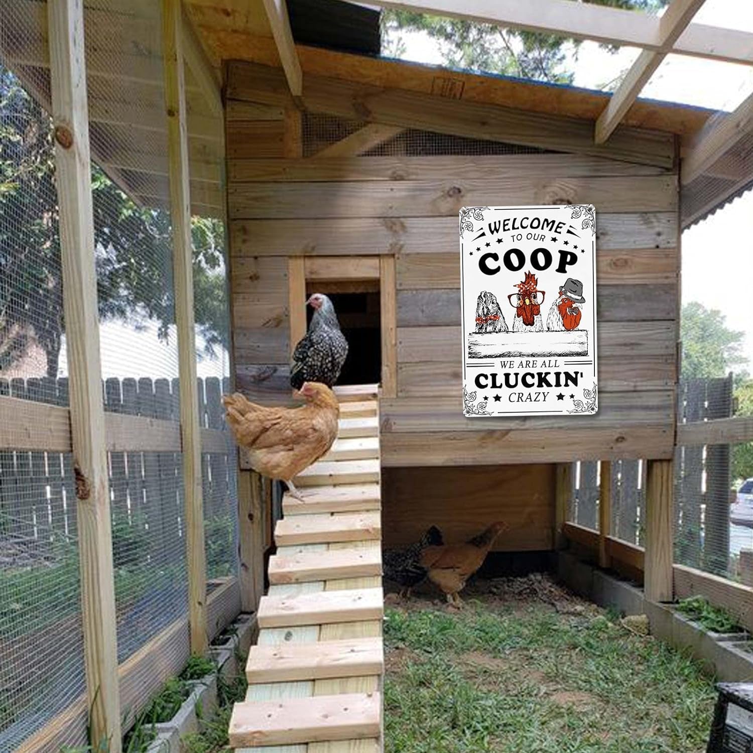 Welcome to Our Coop Funny Chicken Sign Chicken Coop Sign Chicken Decor 12" * 8" (215)