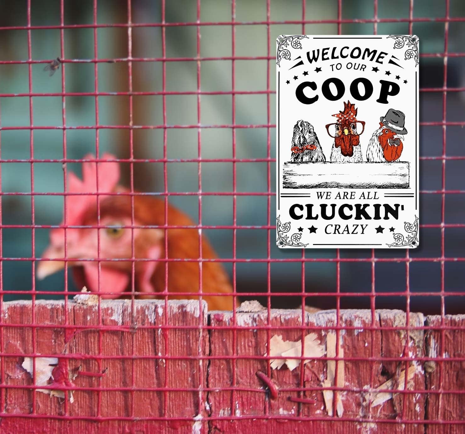 Welcome to Our Coop Funny Chicken Sign Chicken Coop Sign Chicken Decor 12" * 8" (215)