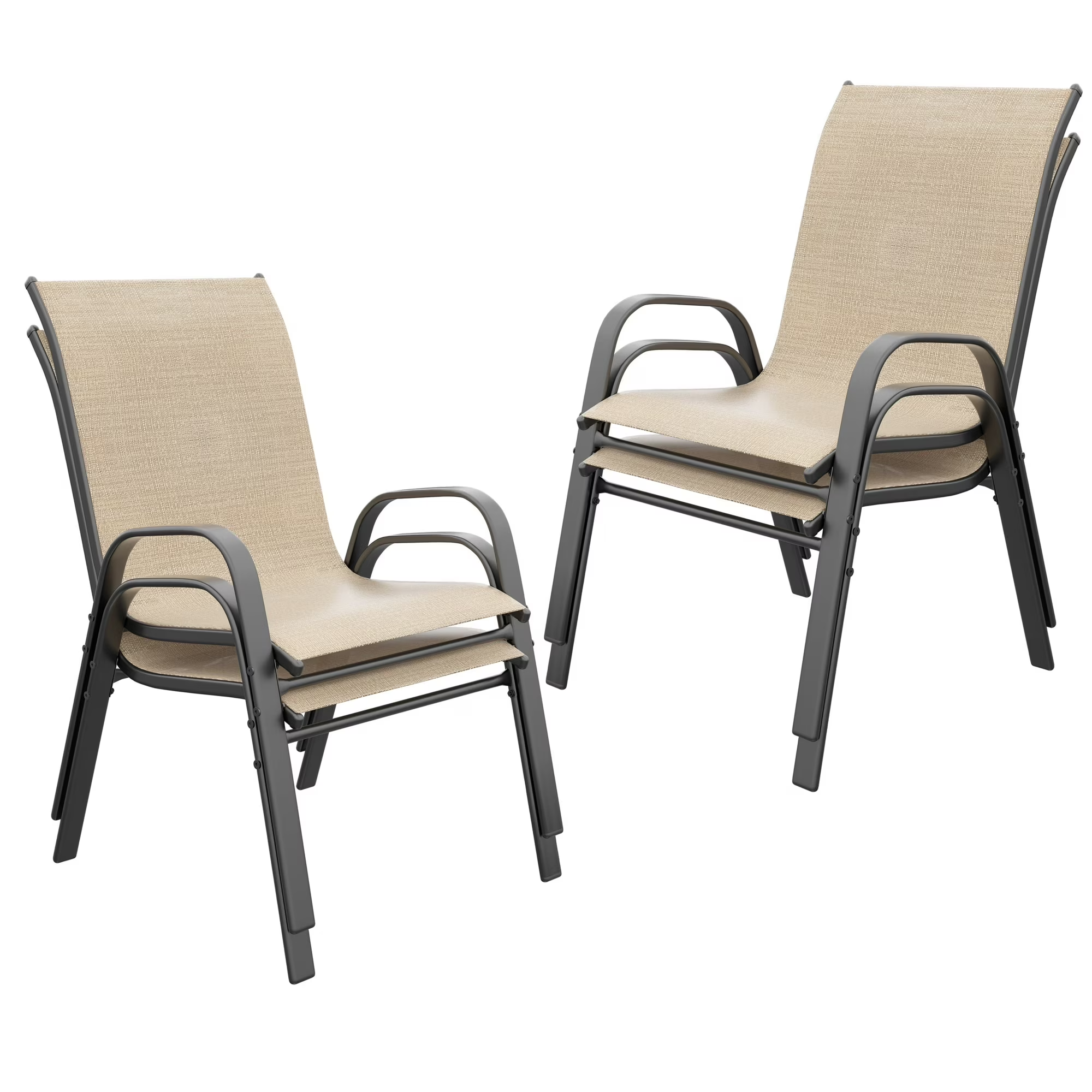 Tolead Outdoor Patio Dining Arm Chairs - Set of 6, Brown
