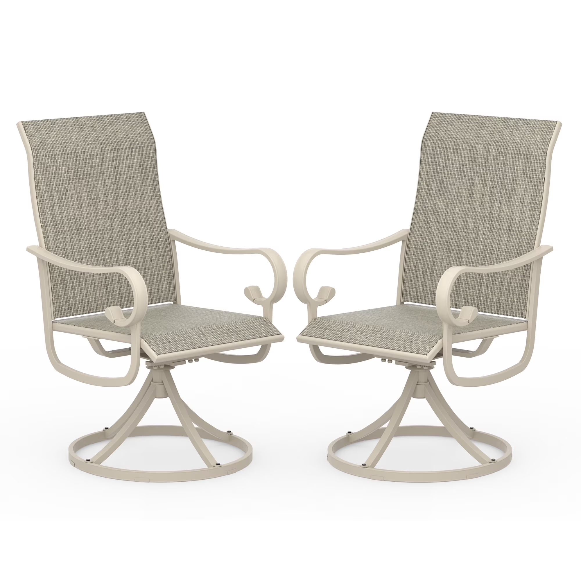 Zidtia Patio Swivel Rocker Chairs Set of 4, High Back Outdoor Dining Chairs with Sturdy Metal Frame, All-Weather Swivel Chairs,Blue