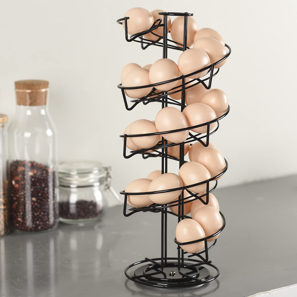 Spiral Design Metal Egg Skelter Dispenser Rack