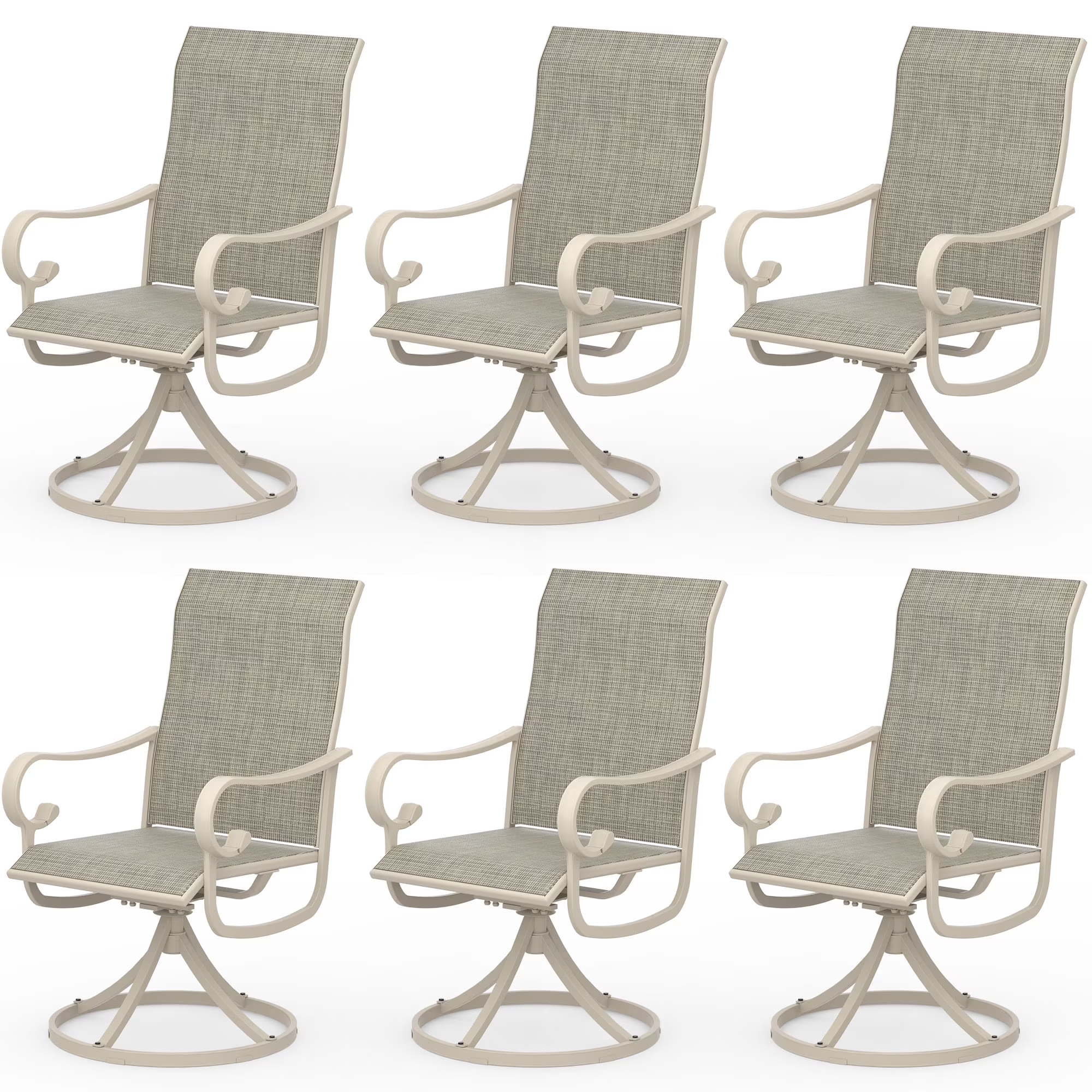 Zidtia Patio Swivel Rocker Chairs Set of 4, High Back Outdoor Dining Chairs with Sturdy Metal Frame, All-Weather Swivel Chairs,Blue