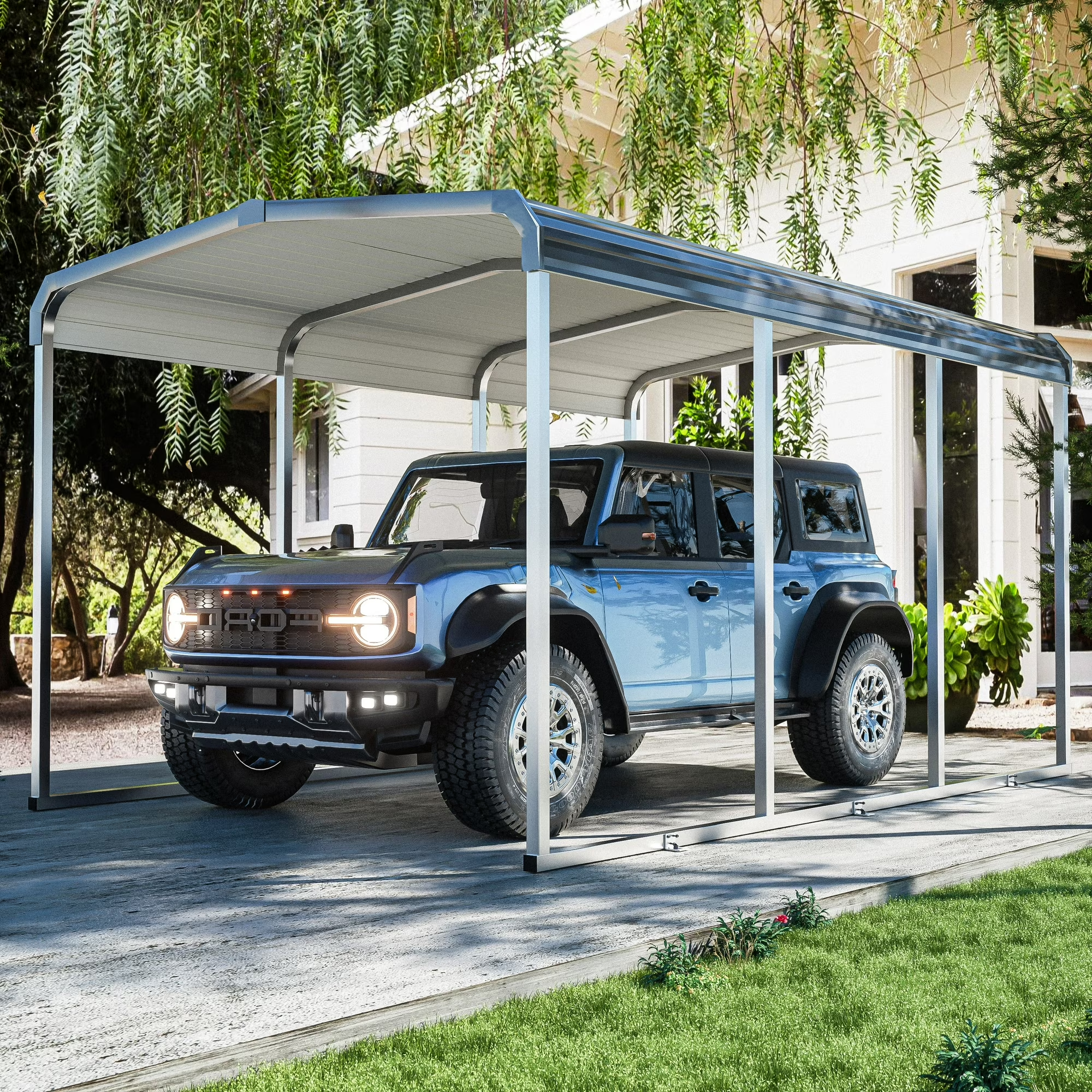 Tolead Heavy-Duty Galvanized Steel Carport – 20x20 FT All-Weather Shelter for Trucks, Boats & Outdoor Storage