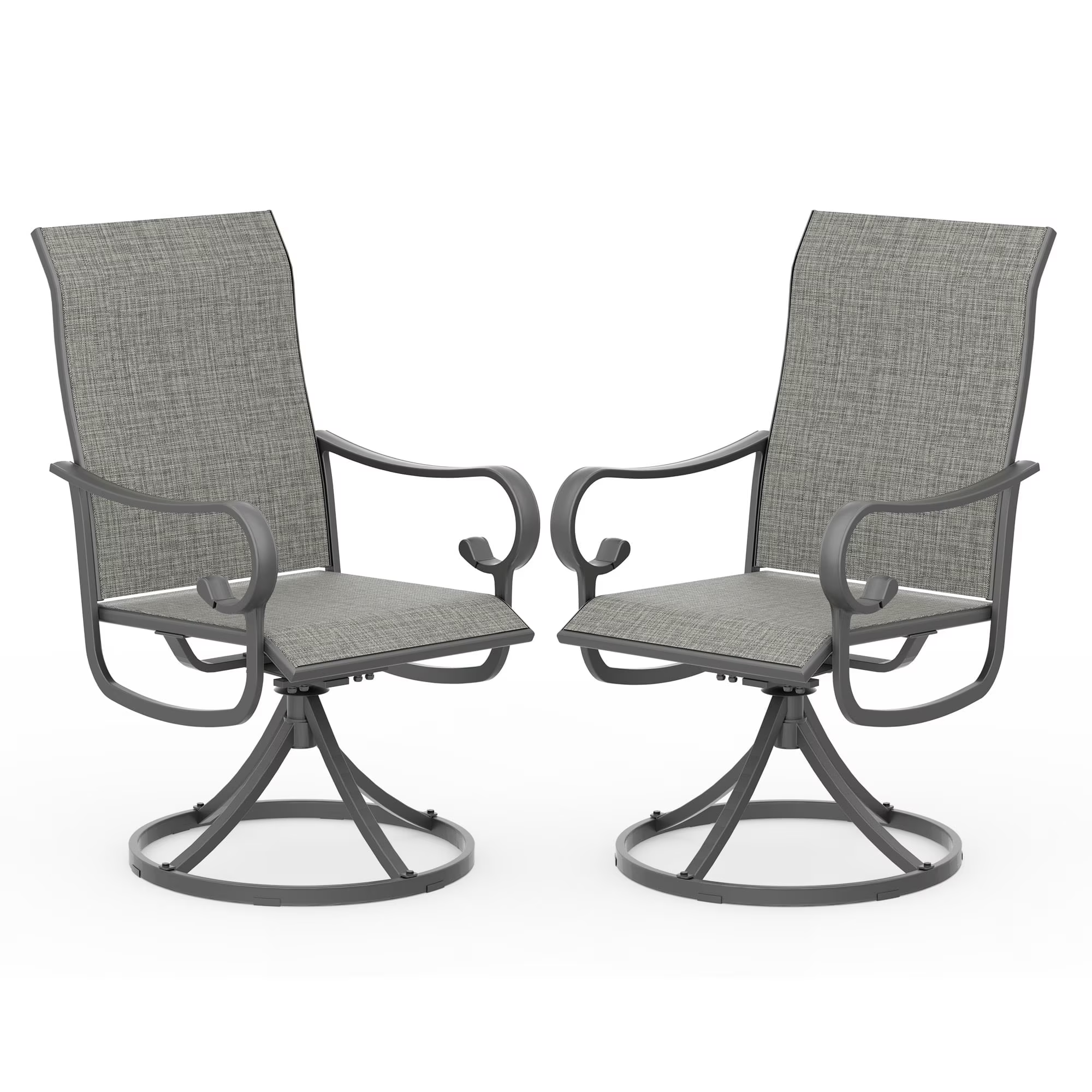 Zidtia Patio Swivel Rocker Chairs Set of 4, High Back Outdoor Dining Chairs with Sturdy Metal Frame, All-Weather Swivel Chairs,Blue