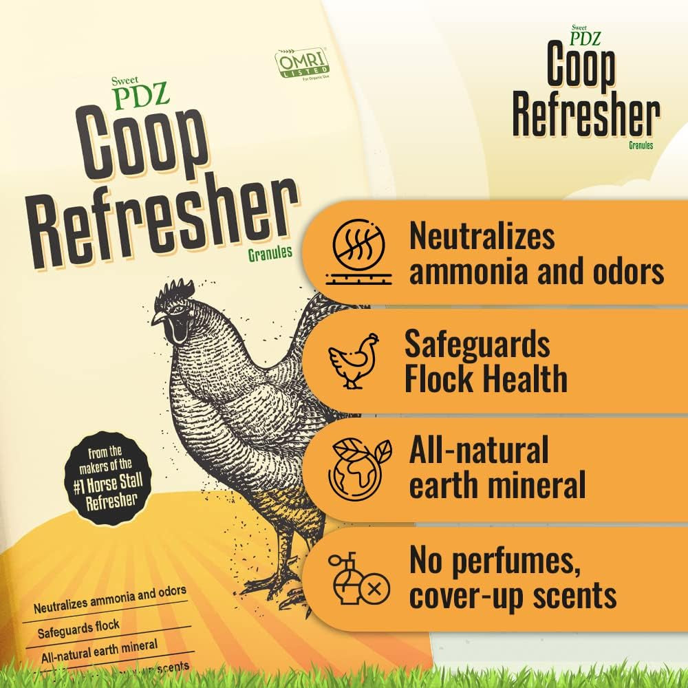 Coop Refresher - Zeolite Odor Eliminator - Essential Chicken Coop Accessory - 10 Lbs