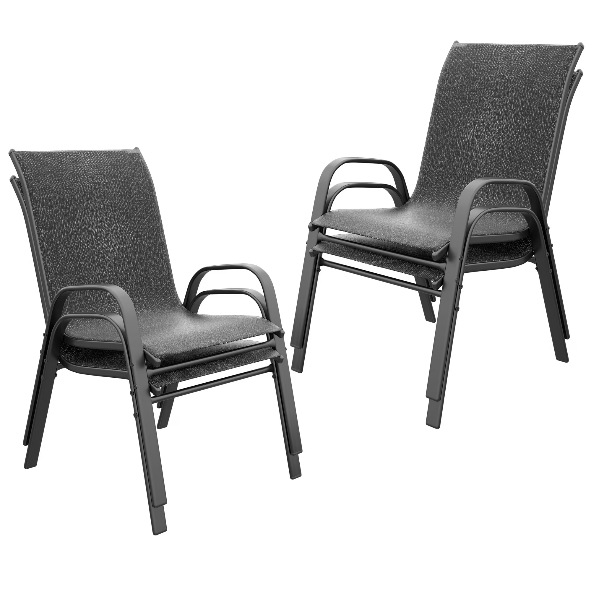 Tolead Outdoor Patio Dining Arm Chairs - Set of 6, Brown