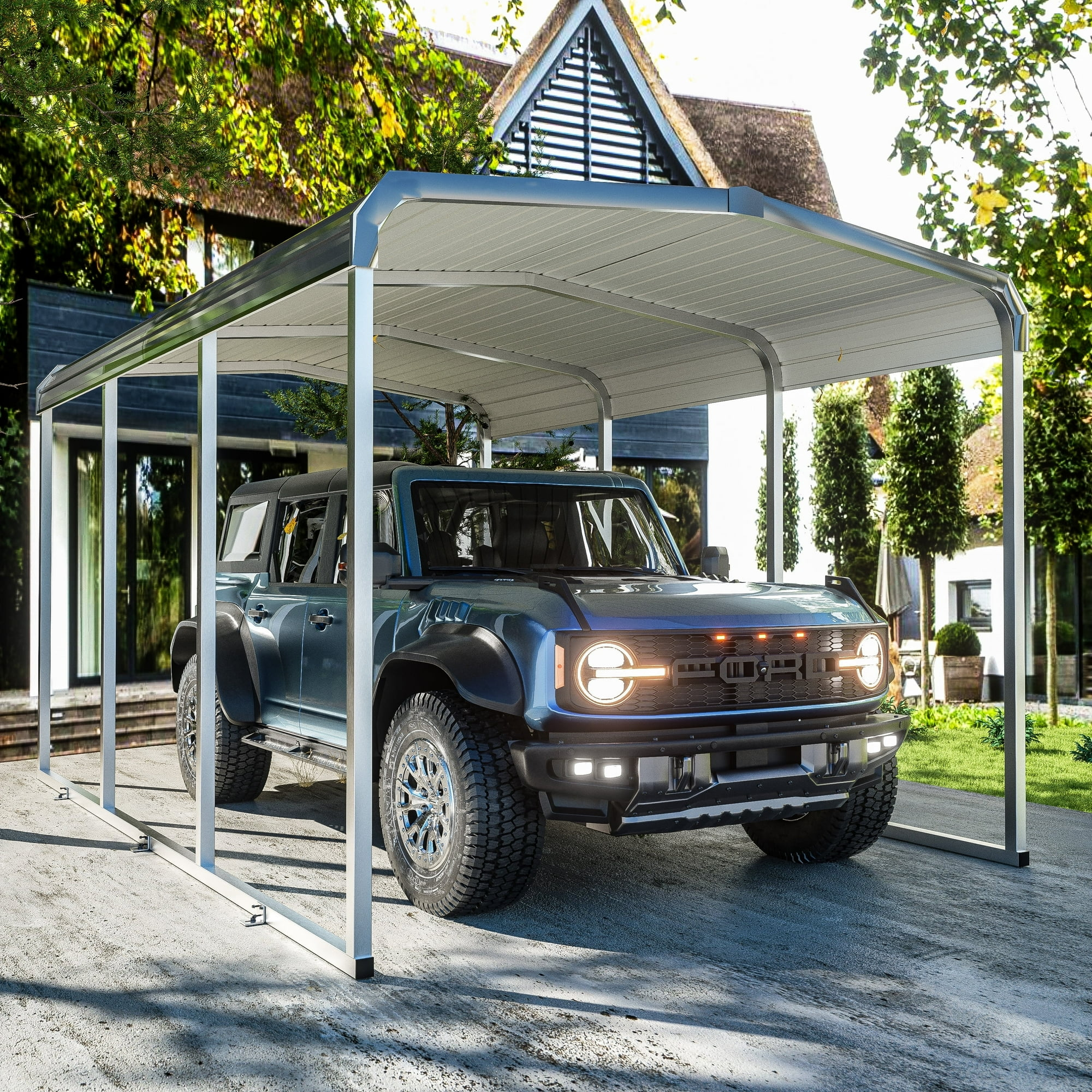 Tolead Heavy-Duty Galvanized Steel Carport – 20x20 FT All-Weather Shelter for Trucks, Boats & Outdoor Storage