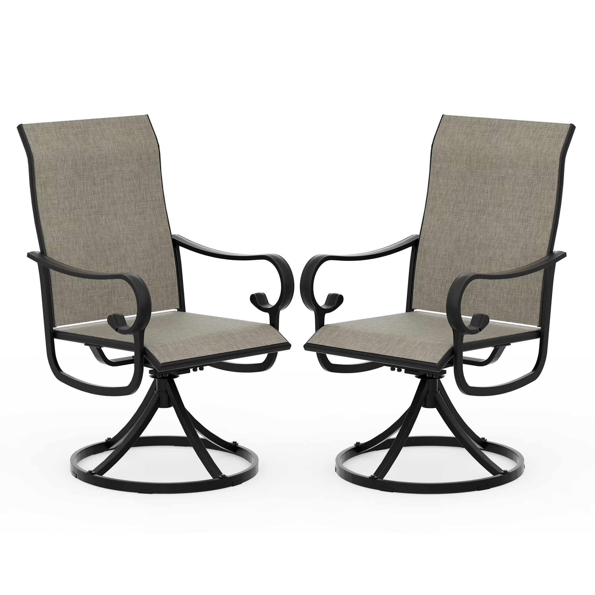 Zidtia Patio Swivel Rocker Chairs Set of 4, High Back Outdoor Dining Chairs with Sturdy Metal Frame, All-Weather Swivel Chairs,Blue