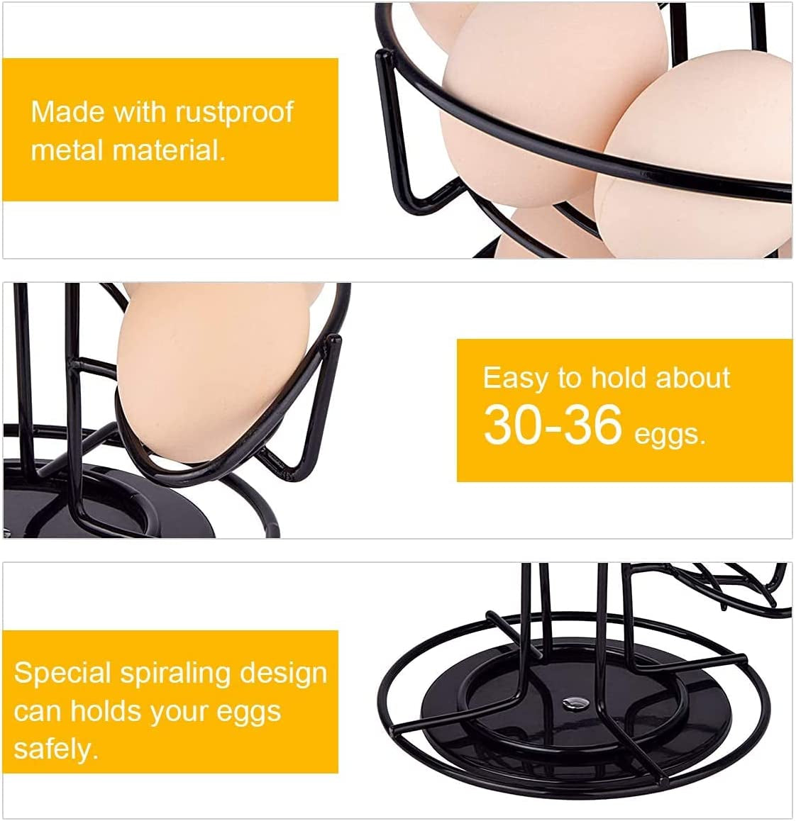 Spiral Design Metal Egg Skelter Dispenser Rack