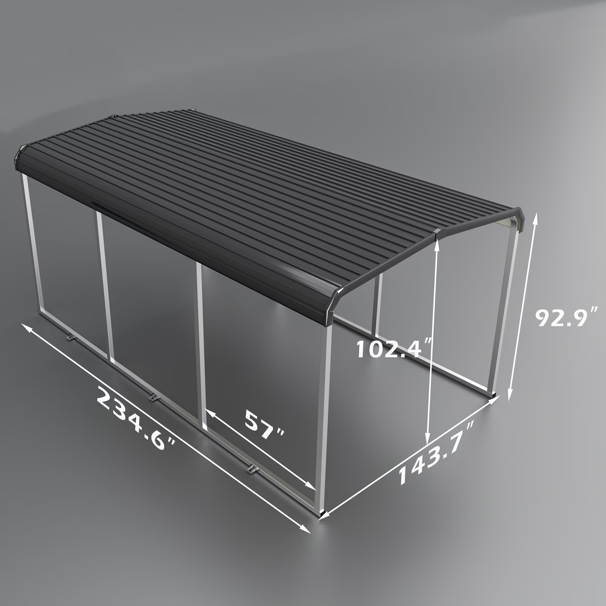 Tolead Heavy-Duty Galvanized Steel Carport – 20x20 FT All-Weather Shelter for Trucks, Boats & Outdoor Storage