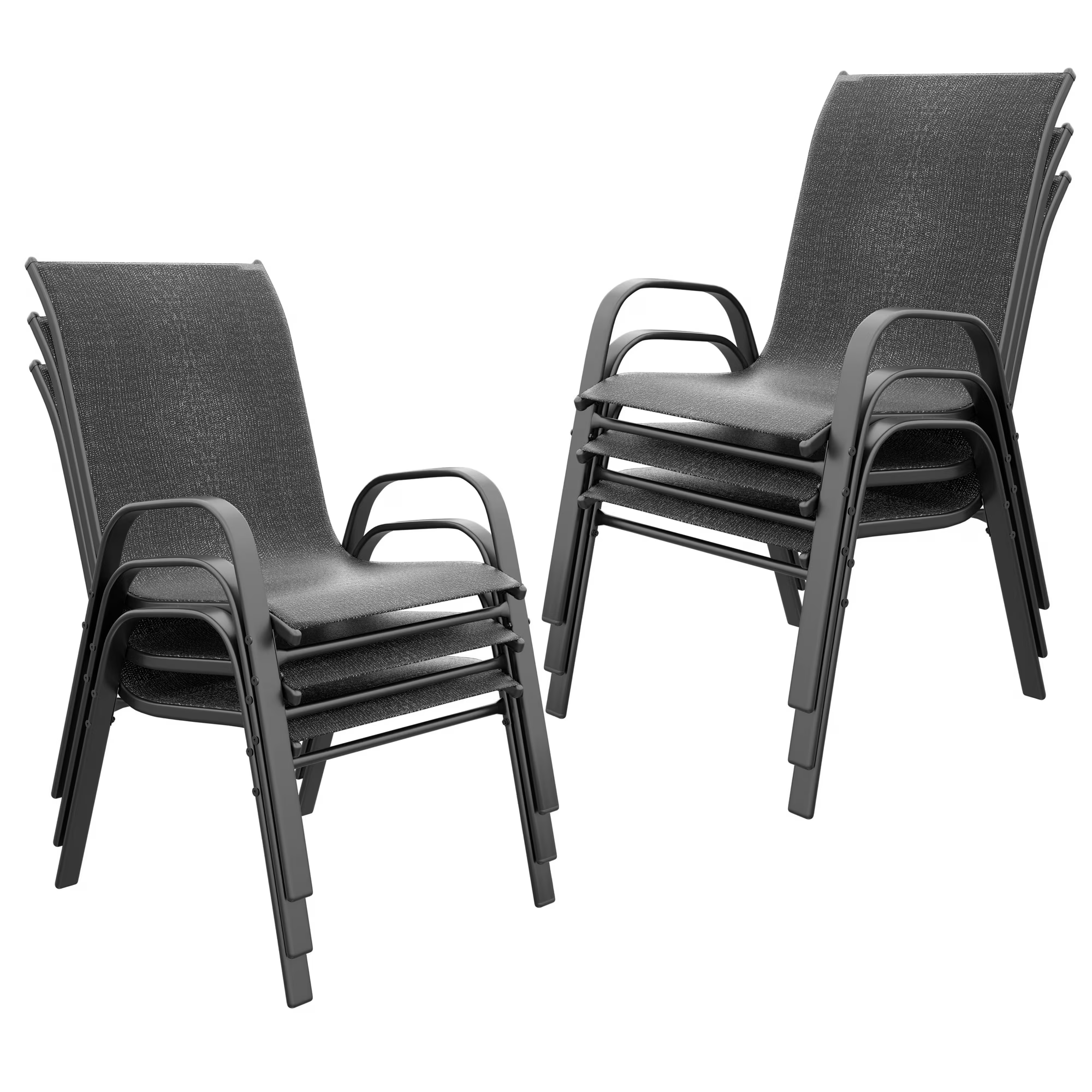 Tolead Outdoor Patio Dining Arm Chairs - Set of 6, Brown