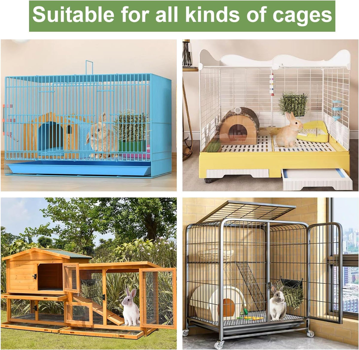 Michelin Frenched Rabbit Rack Bunny Hay Holder 2-Pack Rabbit Hay Feeder - Adjustable Height Hay Rack ...