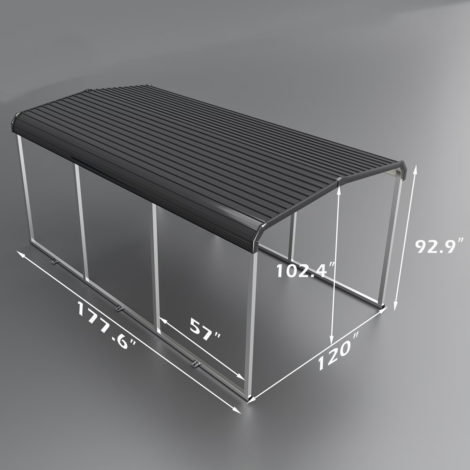 Tolead Heavy-Duty Galvanized Steel Carport – 20x20 FT All-Weather Shelter for Trucks, Boats & Outdoor Storage