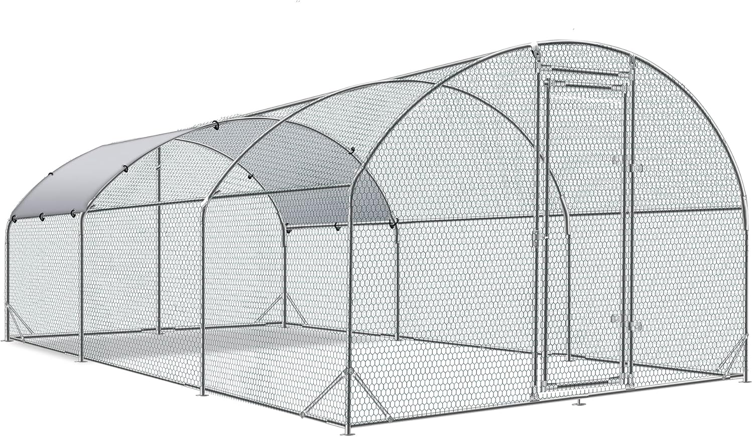 Betterhood Large Metal Chicken Coop Upgrade Tri-Supporting Wire Mesh Chicken Run,Chicken Pen with Water-Resident and Anti-UV Cover,Duck Rabbit House Outdoor(9'W x 19'L x 6.5'H)