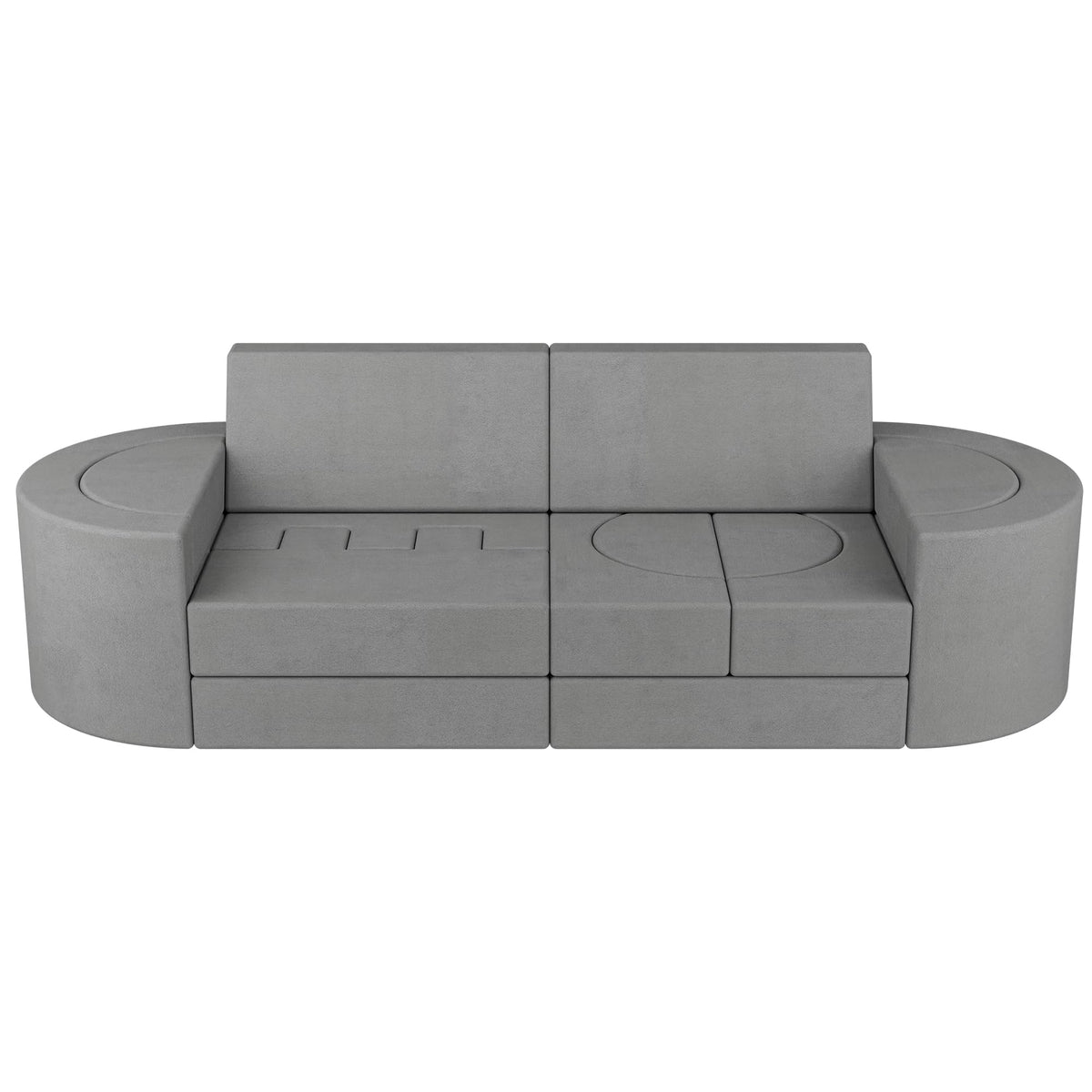 Betterhood 16 Pcs Modular Kids Play Couch, 68" Convertible Foam Sofa, Grey